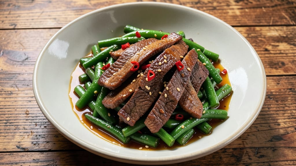 Beef and Green Beans Chinese Recipe: Stir-Fried Crunch With Umami Soy Sauce