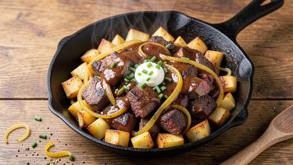BBQ Beef Hash Recipe: Smoky Crispy Potatoes with Caramelized Onions
