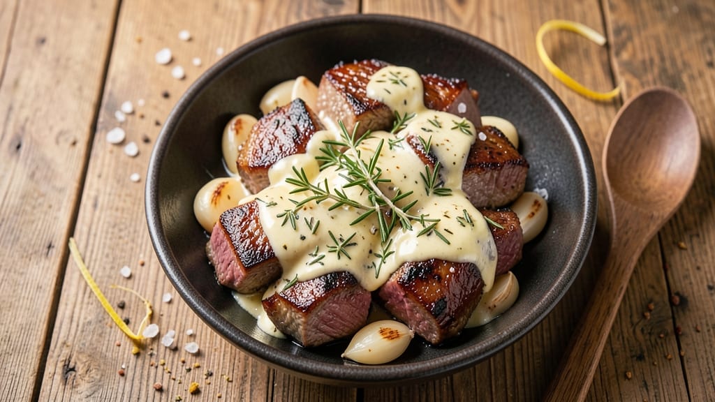 Angus Beef Chunks Recipe: Caramelized Fond Crust With Herbal Butter Richness