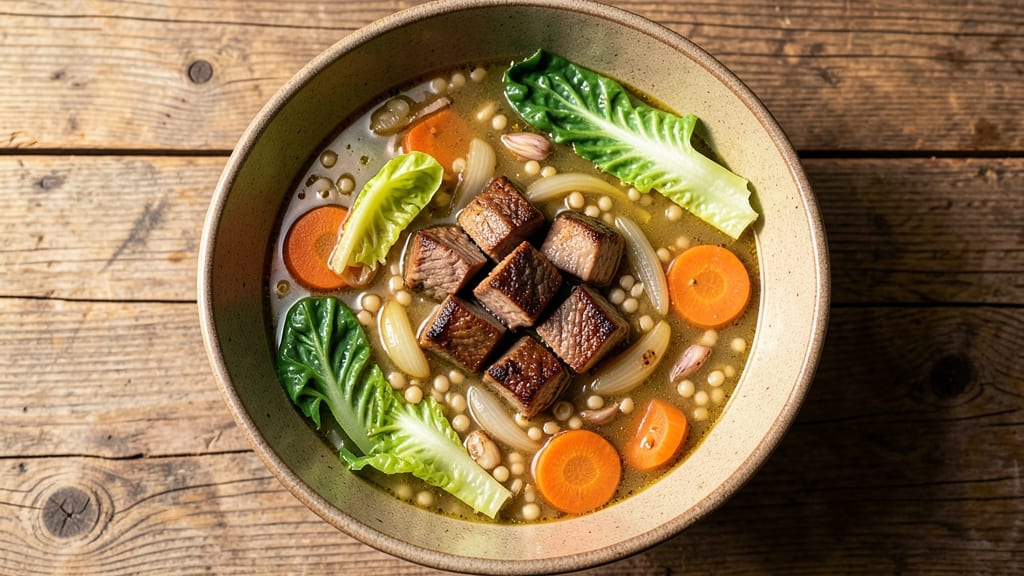 Beef Barley and Cabbage Soup Recipe: Hearty Pot of Savory Simmered Goodness