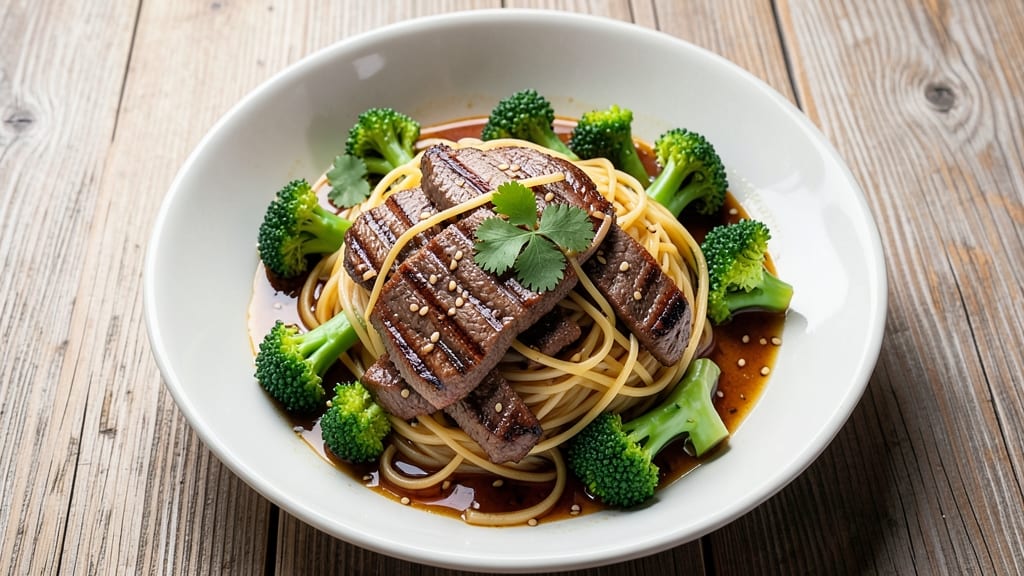Beef and Broccoli Noodle Stir Fry Recipe: Crisp-Tender Beef with Silky Soy-Ginger Gloss