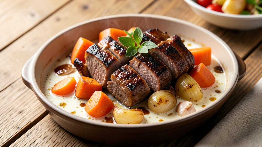 Beef and Milk Recipe: Tender Beef in Creamy White Sauce