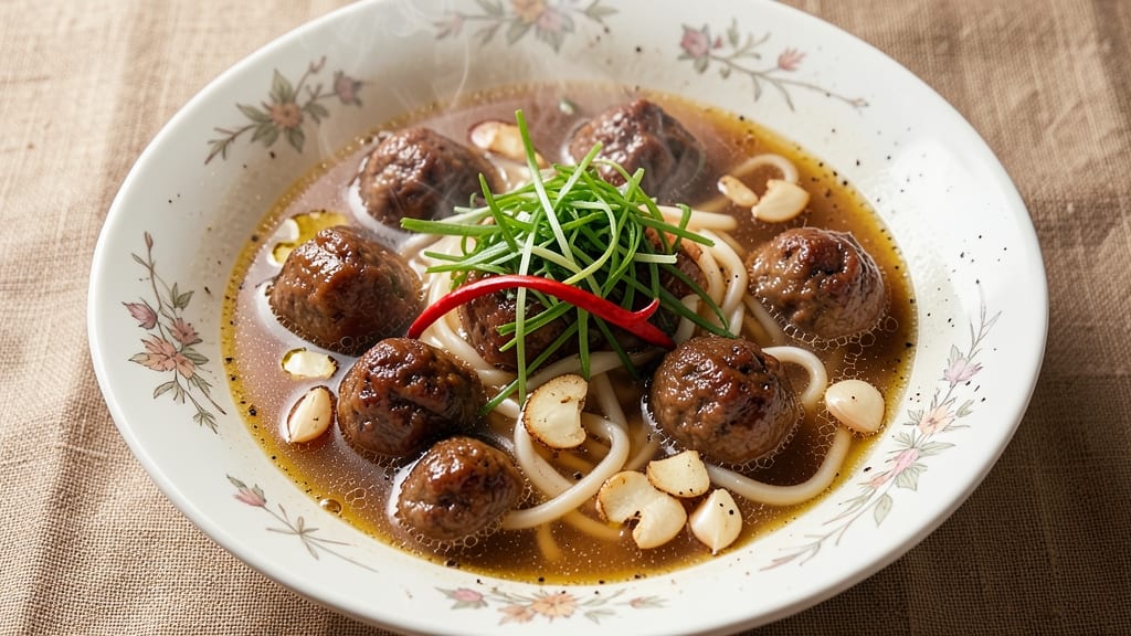 Beef Ball Noodle Soup Recipe: Handmade Meatballs That Dissolve in Broth