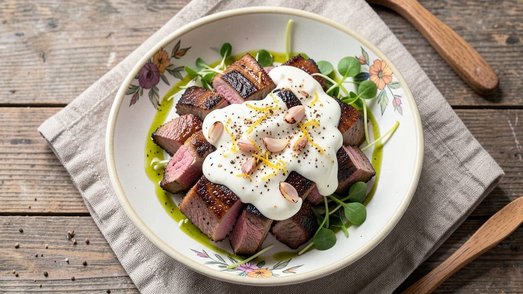 Beef and Greek Yogurt Recipe: Tangy-Marinated Tender Beef With Cooling Creaminess