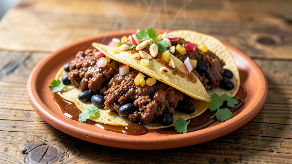 Beef and Bean Tacos Recipe: Spiced Ground Beef and Black Bean Filling