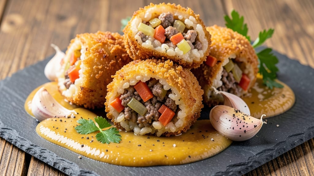 Beef Arancini Recipe: Crispy Risotto Balls With Gooey Cheese Hearts
