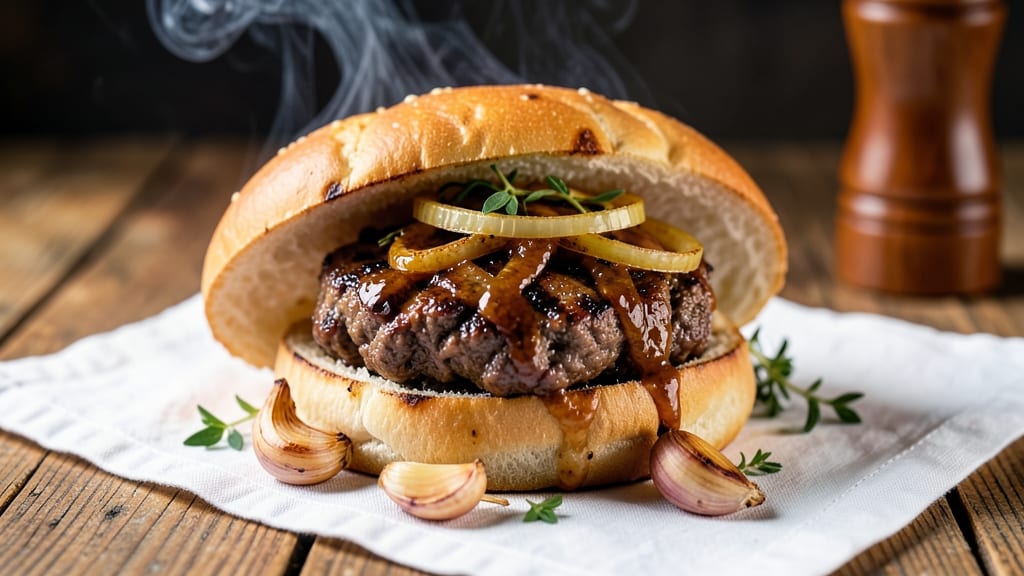 BBQ Beef On A Bun Recipe: Juicy Smash Burgers With Caramelized Onion Crunch
