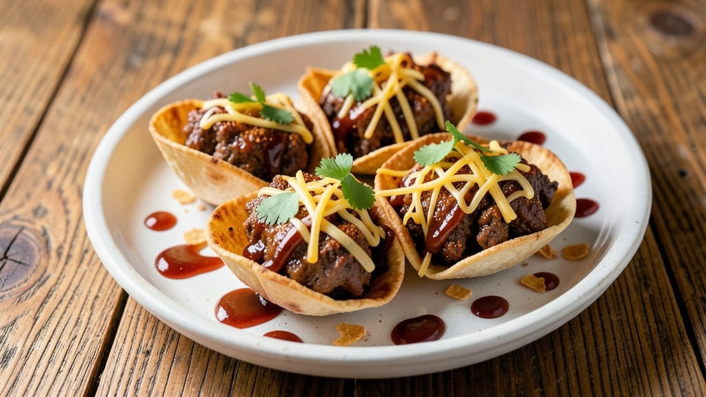 Barbecue Beef Cups Recipe: Smoky-Spiced Tortilla Bites With Melty Cheese