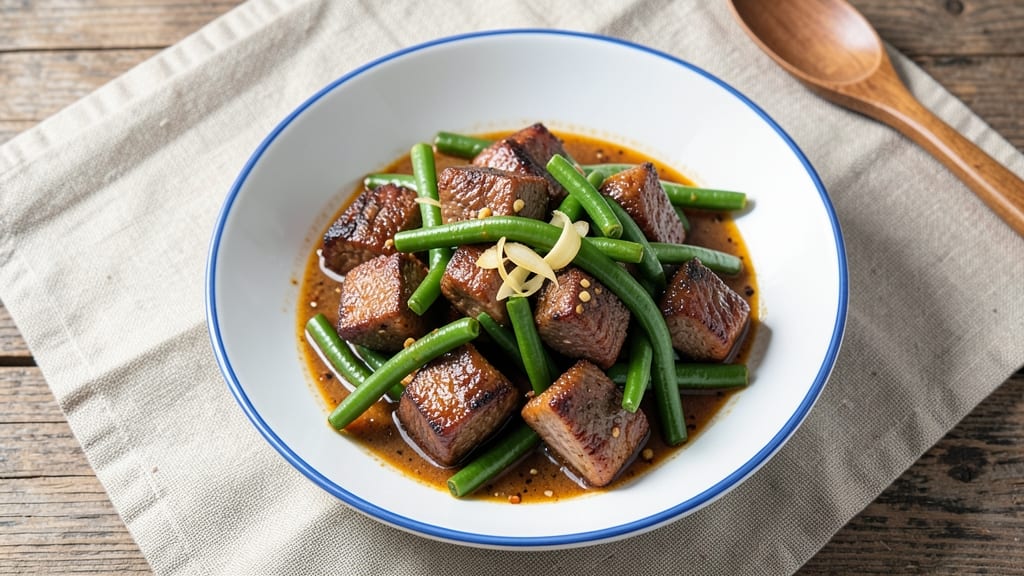 Beef and Green Beans Filipino Recipe: Soy-Steamed Tender Beef with Crunchy Edges