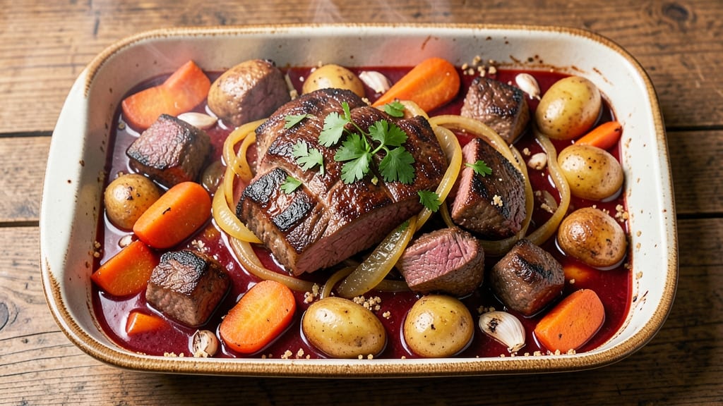 Beef and Vegetable Casserole Recipe: One-Pot Heartiness With Caramelized Root Veggies