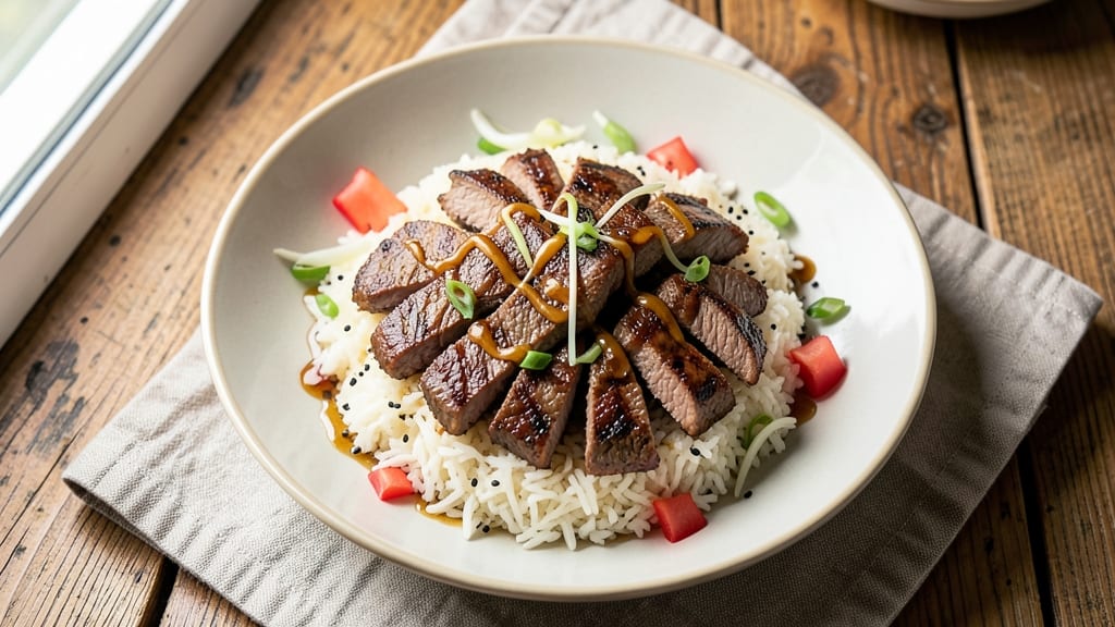 Asian Beef and Rice Bowl Recipe: Wok-Seared Crunch With Fragrant Jasmine Rice Bases