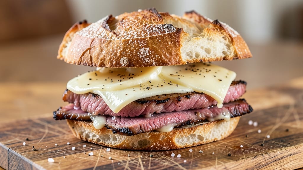 Asiago Roast Beef Sandwiches Recipe: Sharp Cheese and Slow-Sliced Crust