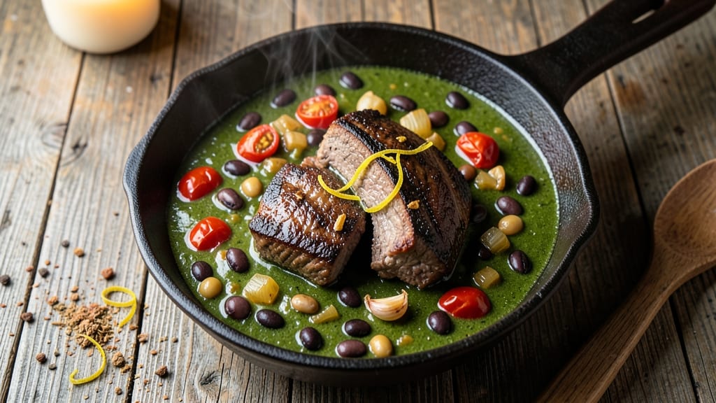 Beef and Bean Chili Verde Recipe: Smoky Tomato and Herb Swirl With Tender Beef