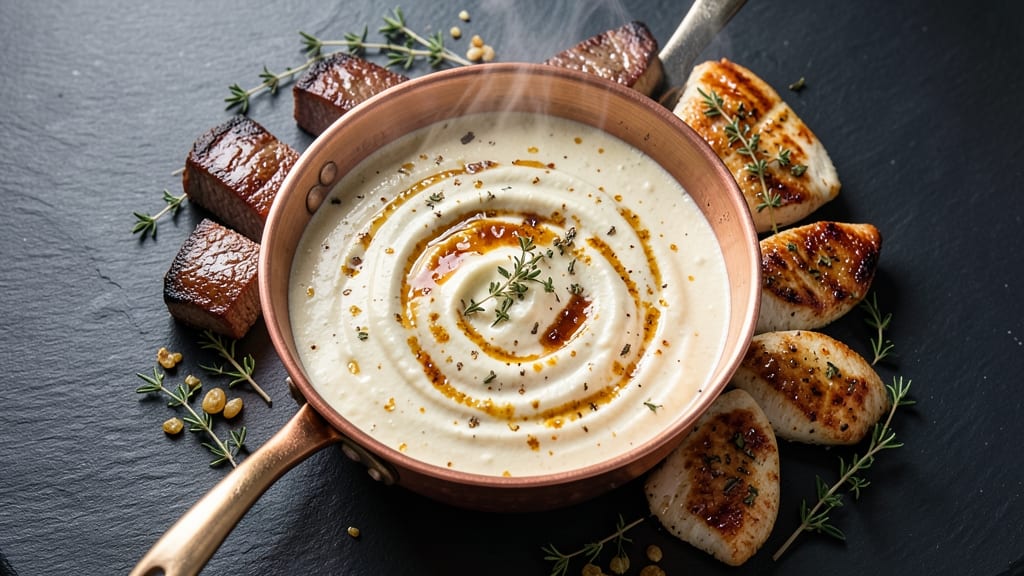Beef and Chicken Fondue Recipe: Warm, Melty Cheese Dip With Protein Bites