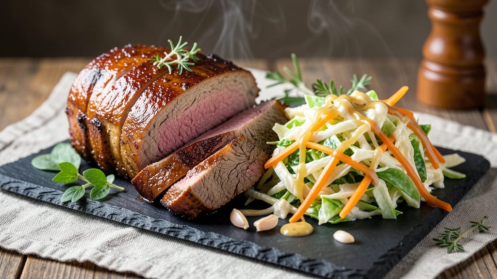 Beef and Coleslaw Recipe: Juicy Braised Beef with Crunchy Cabbage Slaw