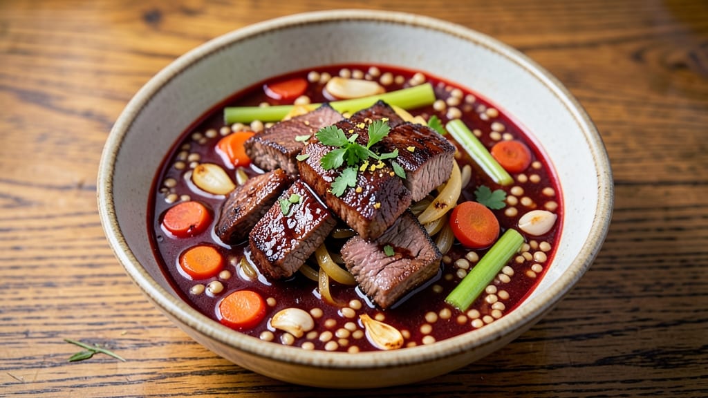 Beef Barley Soup Recipe With Red Wine: Deep Umami Richness From Simmered Fond and Barley