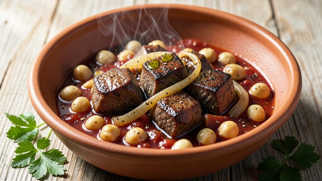 Beef and Chickpea Recipe: Spiced Lentil Depth and Tender Beef Bites