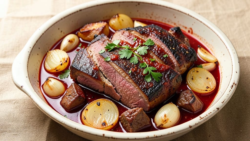 Beef and Red Wine Casserole Recipe: Deep Flavor With Tender Beef and Caramelized Onions