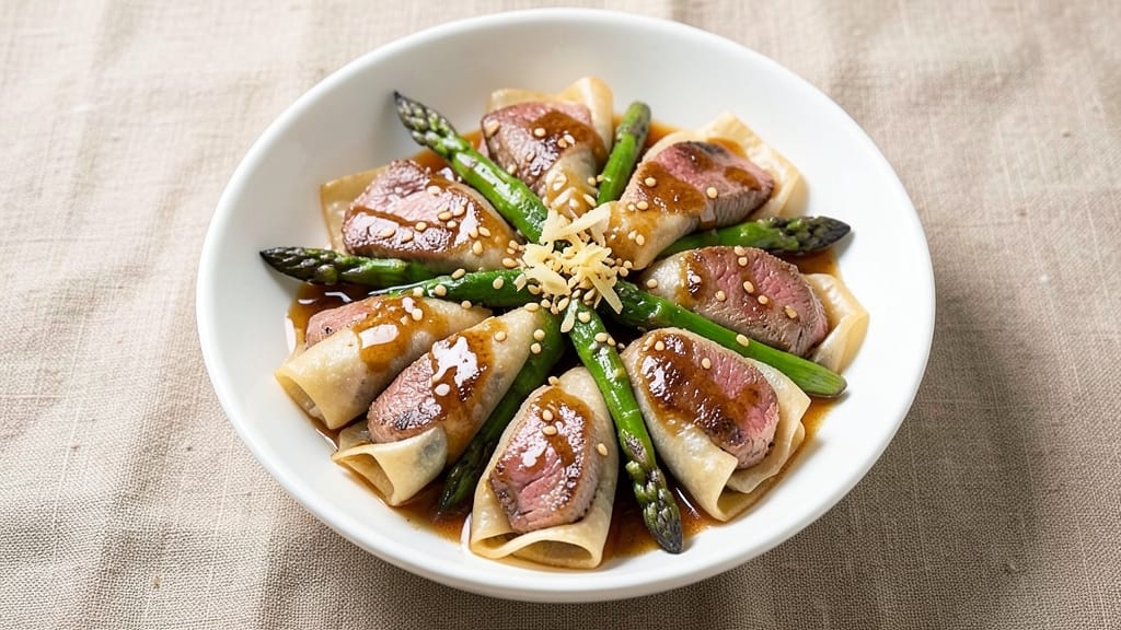 Beef Asparagus Rolls Recipe: Wok-Seared Crunch With Silky Soy-Ginger Wraps