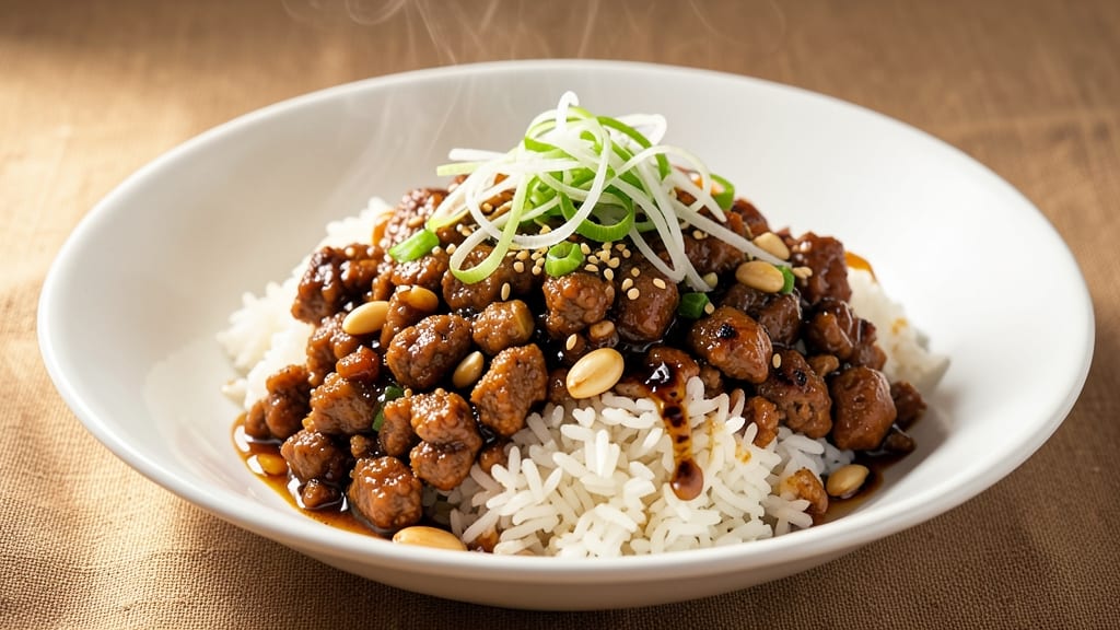 Asian Ground Beef and Rice Recipe: Fragrant Soy-Ginger Crunch in One Pan