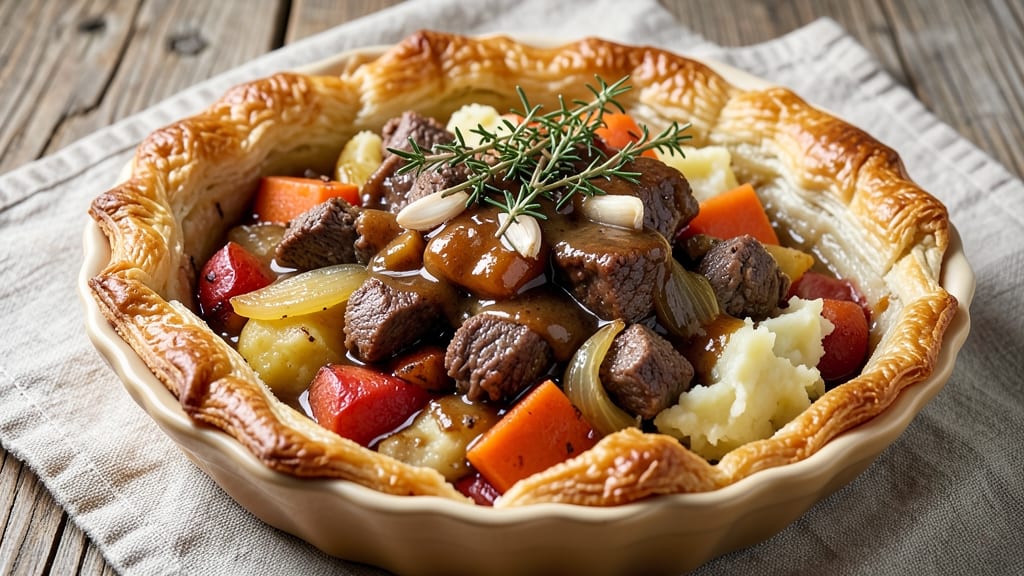 Beef and Veg Pie Recipe: Flaky Pastry Wrapped in Savory Layers