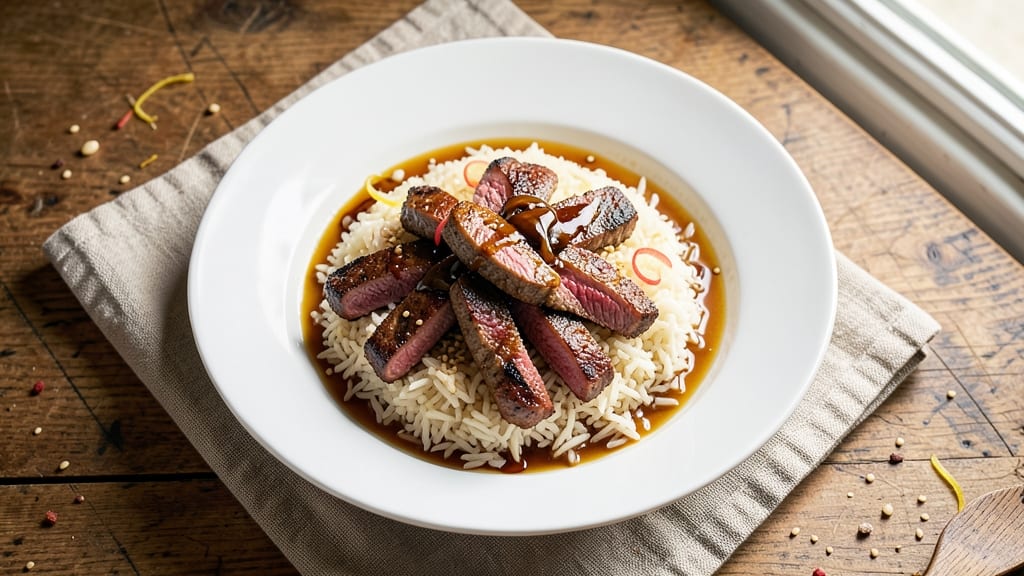 Beef and Jasmine Rice Recipe: Fragrant Rice Absorbs Savory Beef Juices