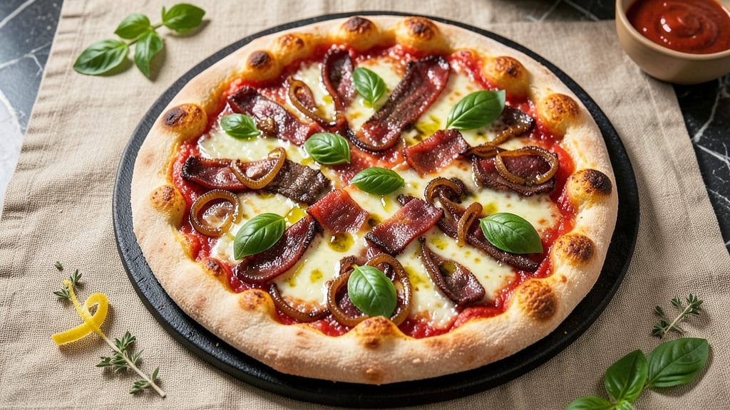 Beef and Onion Pizza Recipe: Caramelized Topping Symphony With Crispy Crust