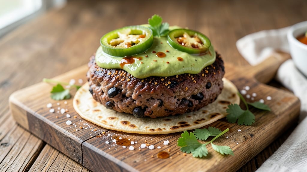 Beef and Black Bean Burgers Recipe: Spiced Tortilla-Crusted Protein Powerhouse