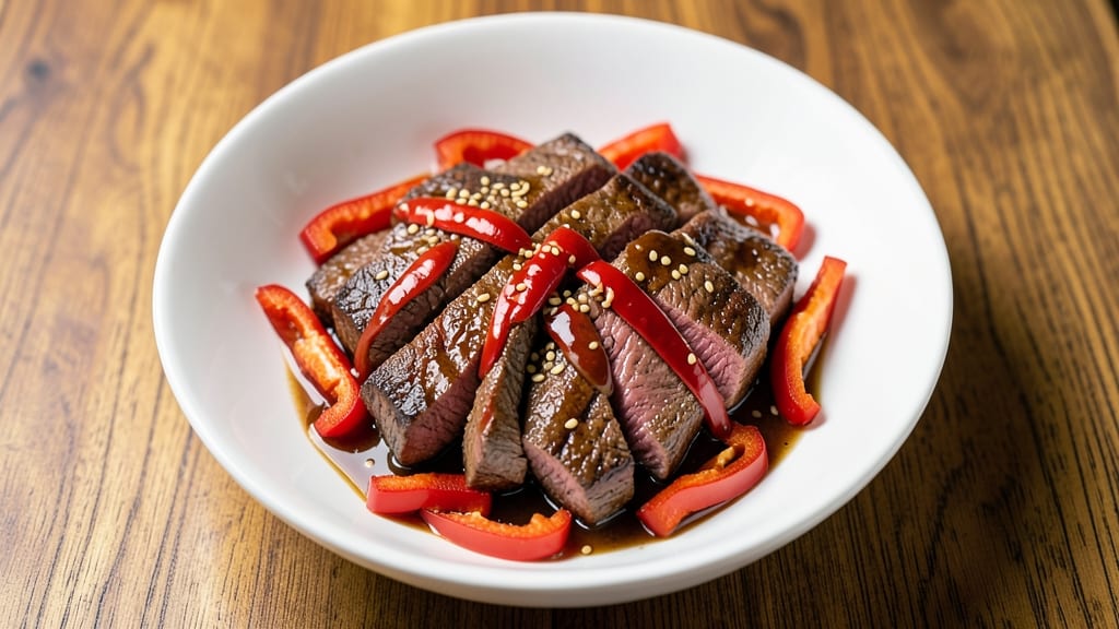 Beef and Red Pepper Recipe: Wok-Fired Umami Crunch With Silky Sauce