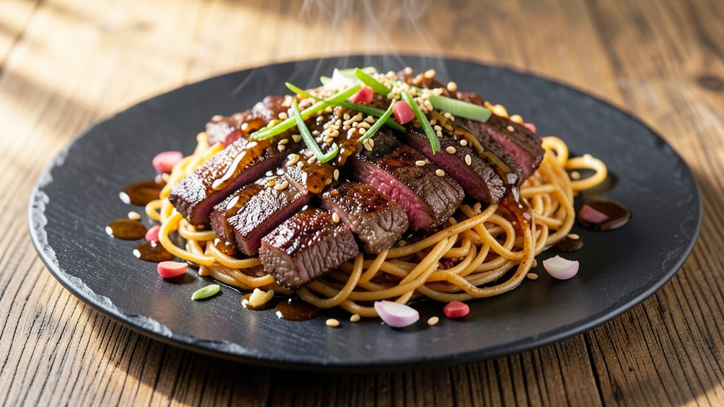 Beef and Frozen Noodles Recipe: Wok-Fried Crunch With Silky Soy-Ginger Infusion