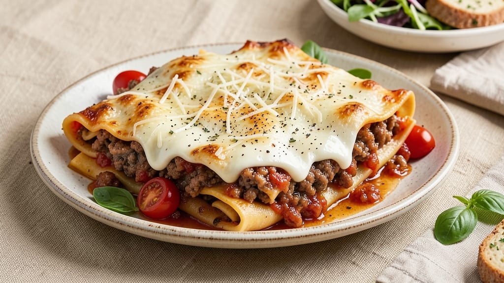 Beef and Pork Cannelloni Recipe: Twin-Meat Layers With Gooey Cheese Rivers