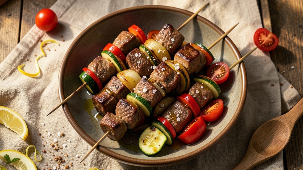 Beef and Vegetable Kabob Recipe: Skewered Grill Masterpiece With Charred Crispness