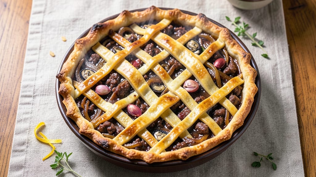 Beef and Oyster Pie Recipe: Flaky Crust Over Rich, Savory Filling